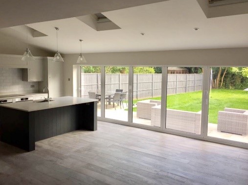 new open plan kitchen dining area